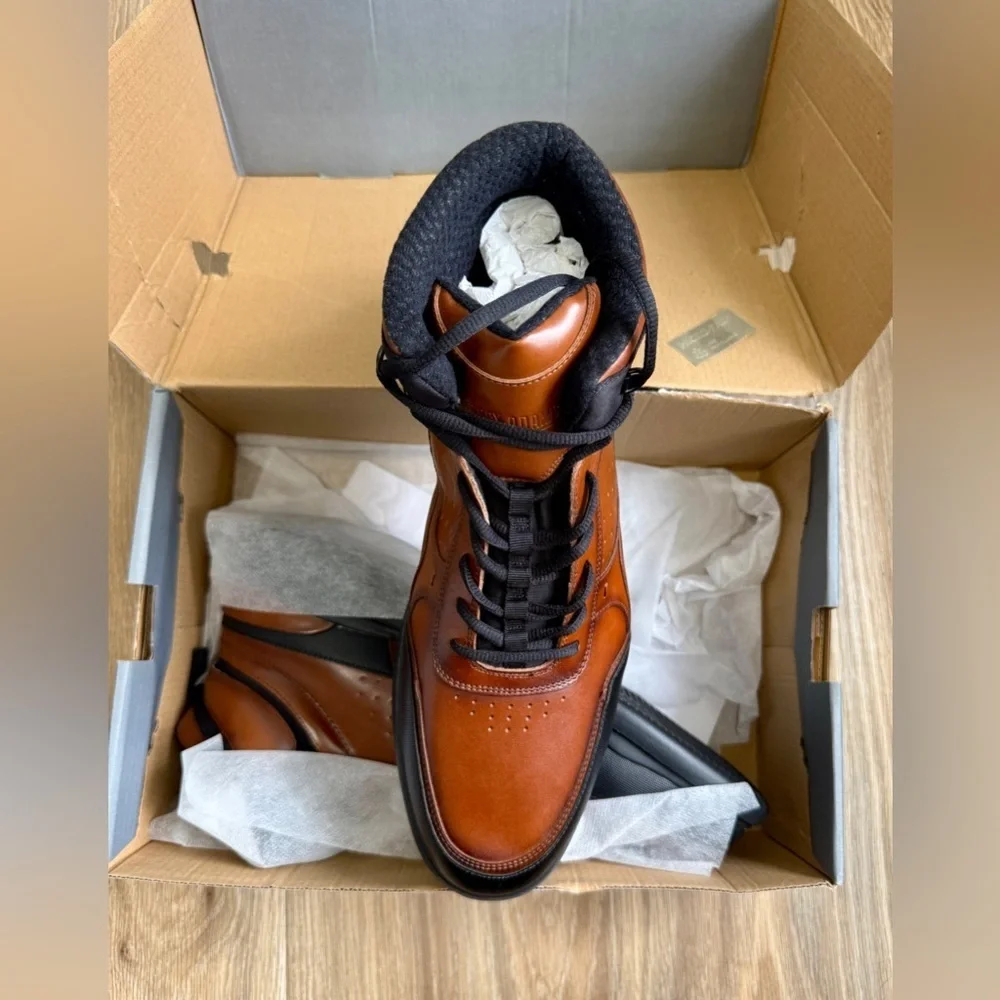 Stacy Adams Mayson Mid Lace-Up Fashion Boots Cognac Men’s Size 14 NIB